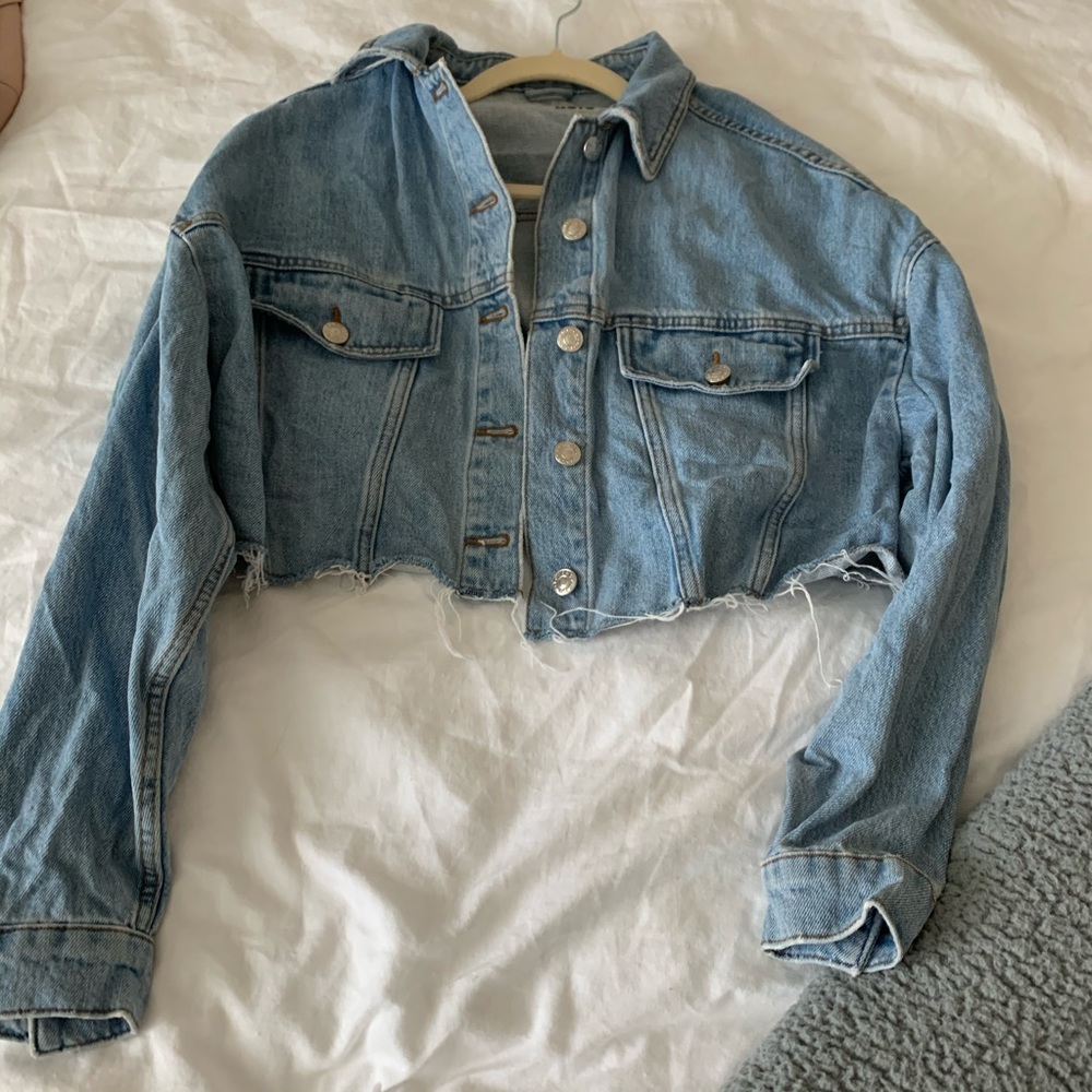 Topshop Cropped Denim Jacket